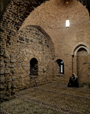 A view of the mihrab and the main old section of the mosque