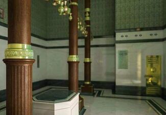 The three wooden pillars inside the Ka'ba..